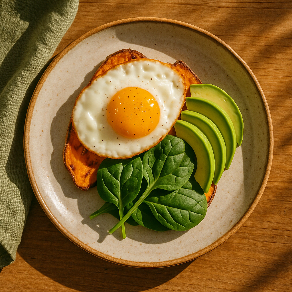 Tostadas de camote con huevo: desayuno antiinflamatorio completo
