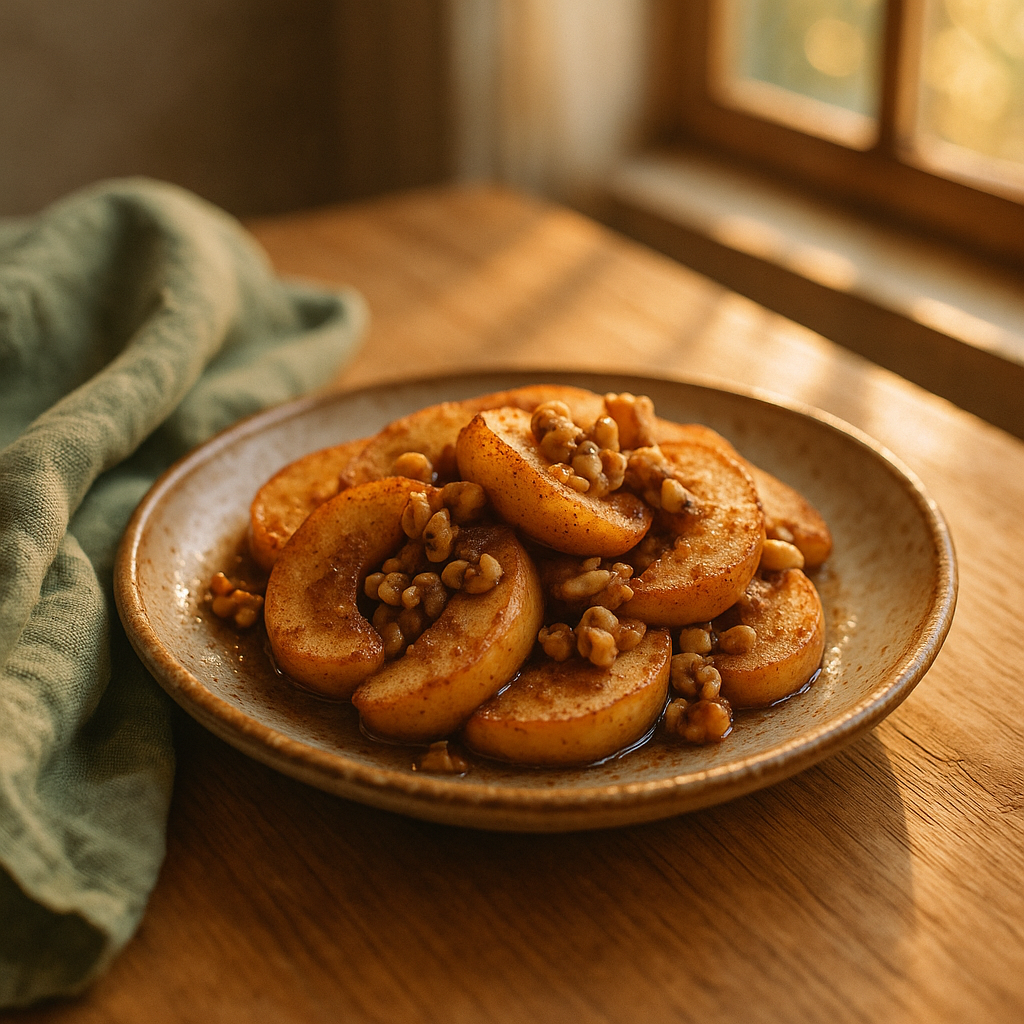 Manzanas asadas con canela y nueces: merienda que abraza